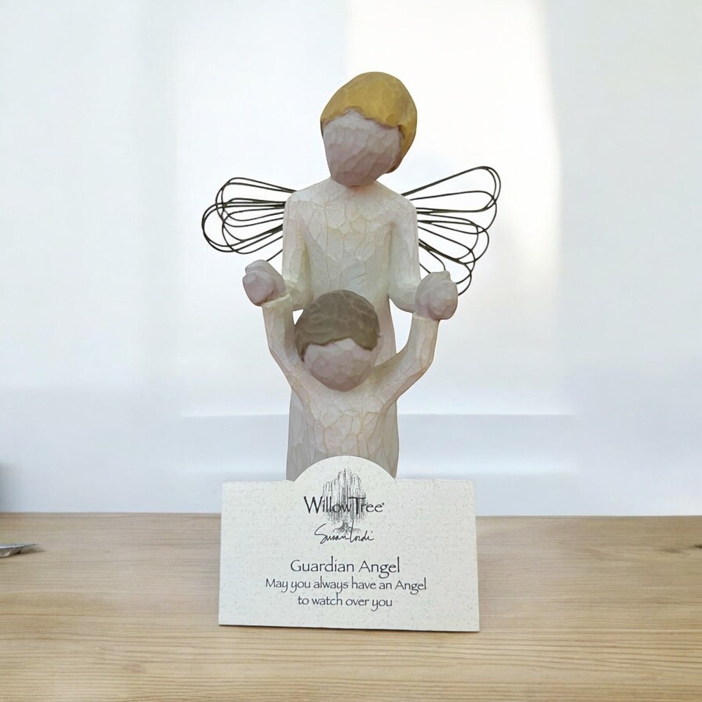 Willow Tree Guardian Angel w/ Boy Figurines - No Box - WT 2000